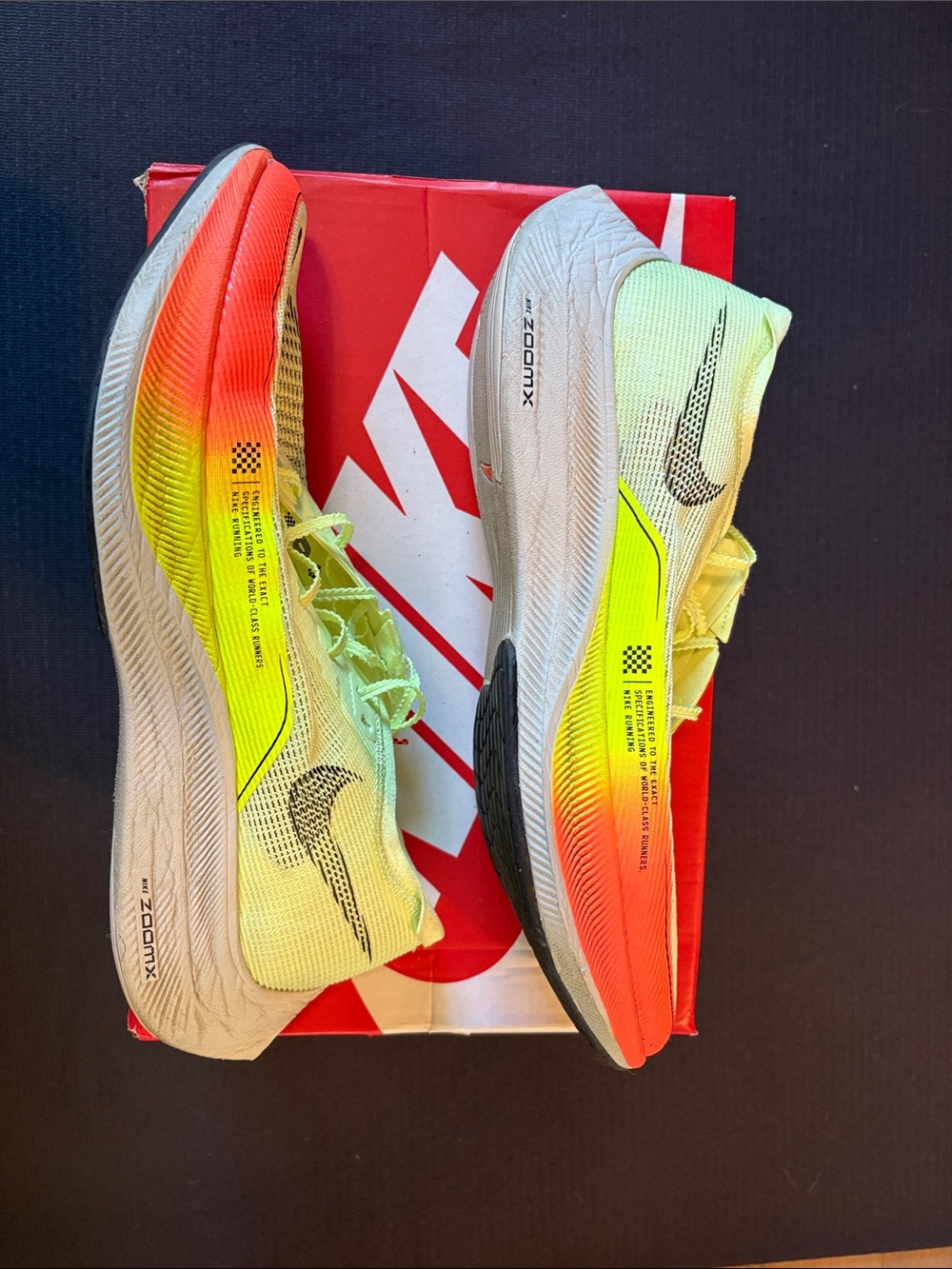 Nike Men's Gradient Neon Yellow to Orange ZoomX Running Shoes